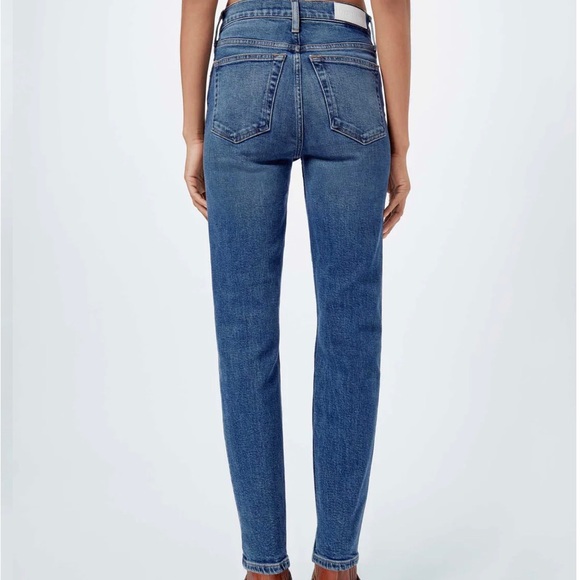 Re/Done Comfort Stretch High Rise Ankle Crop Jeans - Picture 2 of 8